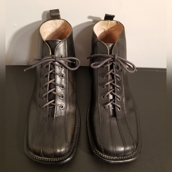 SEXY KENNETH COLE SHOES MENS BLACK LEATHER NEW YORK OXFORDS PREPPY WORK Y2K BOSS